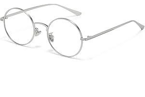 D Lolylad Classic Round Glasses for Women Men Retro Circle Clear Lens Non-Prescription Metal Frame Glasses