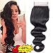 QTHAIR 16A Brazilian Body Wave Human Hair 4x4 Lace Closure(10inch,Free Part,1.23oz,Natural Black) Top Swiss Lace Brazilian Virgin Human Hair Body Wave Lace Closure