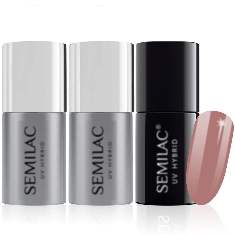 Semilac Base Coat, Top Coat & UV Gel Colour Polish. Long Lasting, Chip Resistant & Easy To Apply. 097 Indiana Rose Colour UV Gel Nail Varnish. Perfect For Manicure or Pedicure.