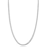 Savlano 925 Sterling Silver 2.5mm Solid Italian Round Diamond Cut Flexible Snake Chain Necklace With Gift Box For Men & Women - Made in Italy