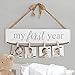 Mud Pie My First Year Photo Holder Distressed Nursery Decor