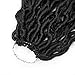 5packs NEW Goddess Locs Crochet Hair 18 Inch River Fauxs Locs Wavy Crochet With Curly Hair In Middle And Ends passion twist Synthetic Braiding Hair Extension (18 inch, Black)