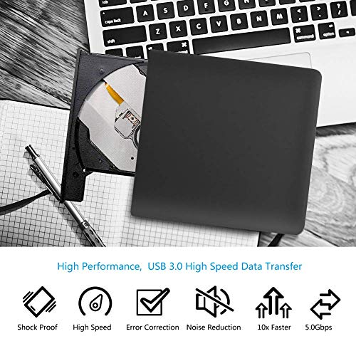External 4K 3D Blu Ray DVD Drive Burner, Portable Ultra Slim USB 3.0 Blu Ray BD CD DVD Burner Player Writer Reader Disk for Mac OS, Windows 7/8/10,Linxus, Laptop - Thumbnail 4