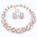 QIYUN.Z Multi-Row Strand Pearl Beaded Torsade Bib Choker Collar Necklace Earrings Set