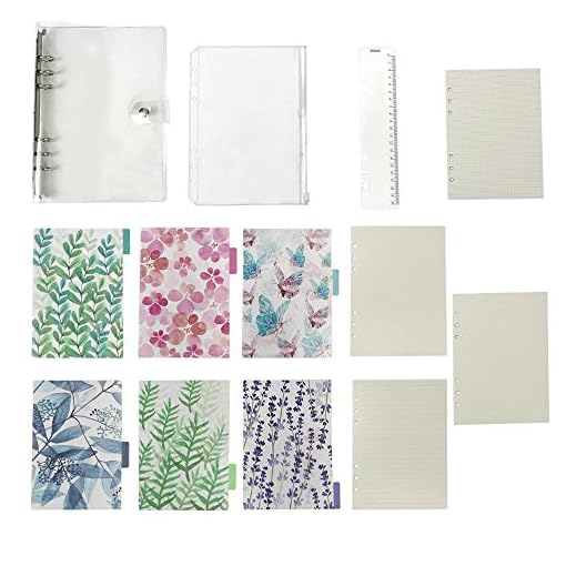 Carpeta archivador de 6 anillas A5 + 80 páginas (puntos, rayas