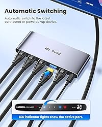 llano HDMI 2.1 Switch, HDMI Auto Switcher 4K@120Hz