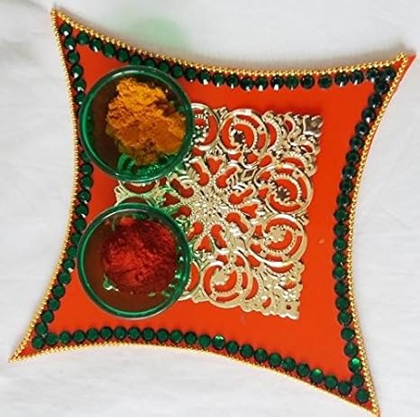 Buy Ira Creations Haldi Kumkum Decorative And Pooja Thali Set