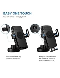 Cargador de coche inalámbrico, PTUNA soporte de carga inalámbrica para rejilla de ventilación de coche Qi carga inalámbrica compatible con iPhone X 8 8 Plus Samsung Galaxy S8 S8 Plus Note 8 S6 S7Edge LG G2 y dispositivos habilitados para Qi