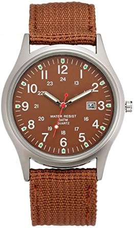 OurJewellery Men's Military Analog Quartz Wrist Watch With Luminous Dial - Brown