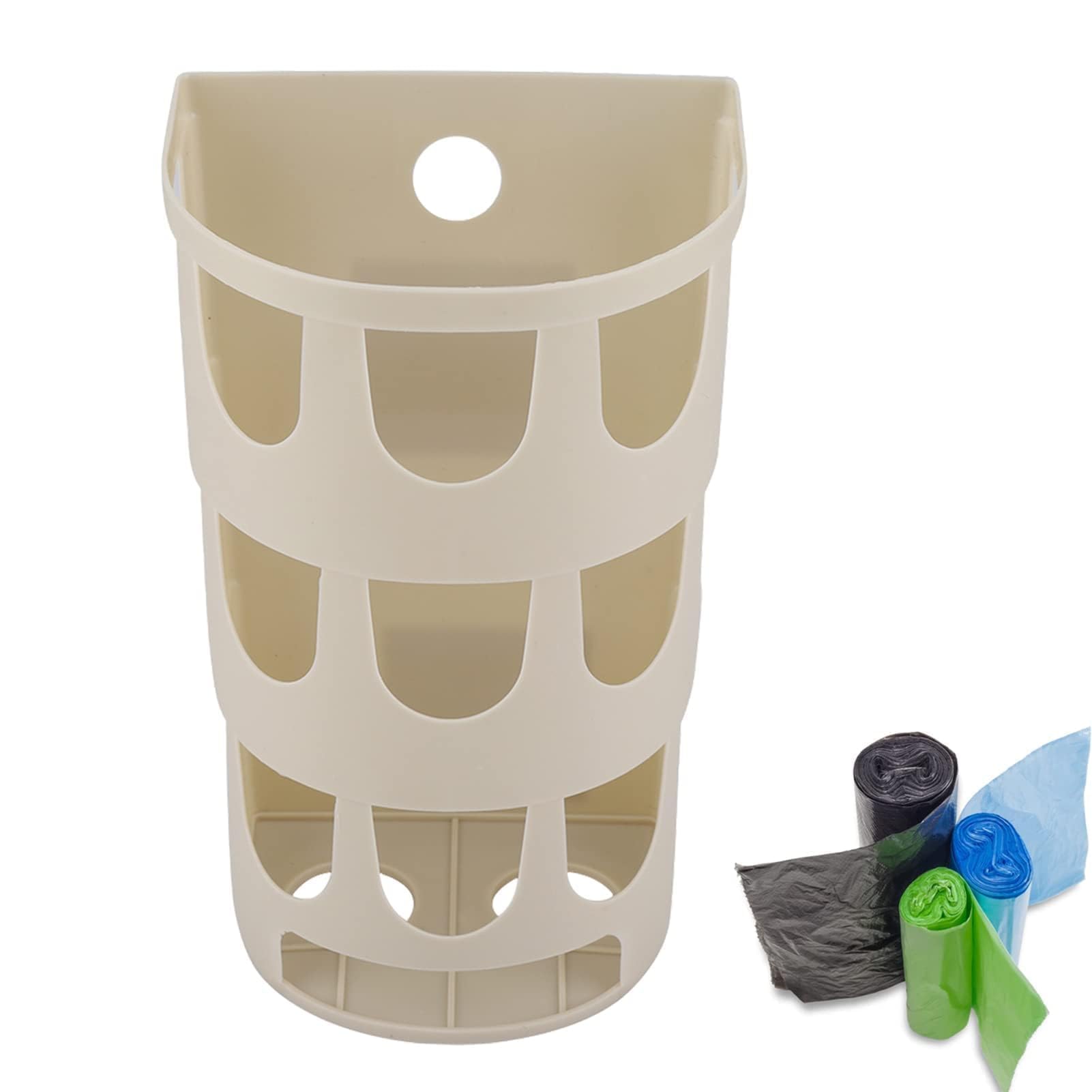 Plastic Carrier Bag Dispenser,Grocery Bag Storage Holder,Handy Laundry Grocery Storage Holder,4.84×3.93×7.87inch Trash Rubbish Organizer Basket Dispenser Wall Mounted for Home Kitchen Bathroom