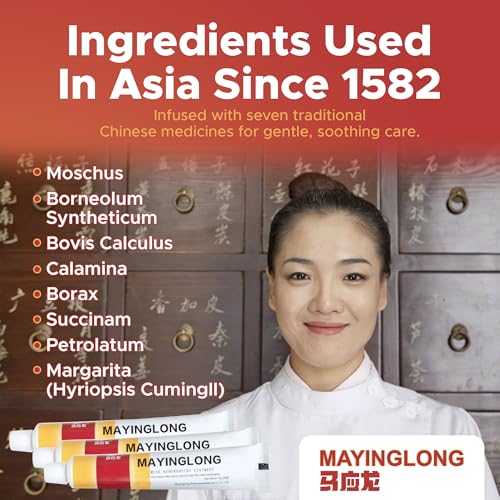 Mayinglong Musk Hemorrhoids Ointment (3 x 10g Tubes), 30g - Maximum Strength Formula for Hemorrhoidal Fast Relief, Soothes Itching, Burning & Discomfort - Fast-Acting Treatment to Shrink Swelling