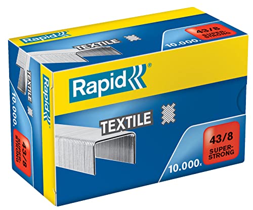 Rapid 43/8mm Super Strong Textile Staples, up to 14 Sheets, 10000 Pieces