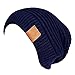 LETHMIK Functional Slouchy Beanie Unisex Skully Hat Warm Infinity Scarf in 3 Colors ,Navy Blue,One Size (Elastic)