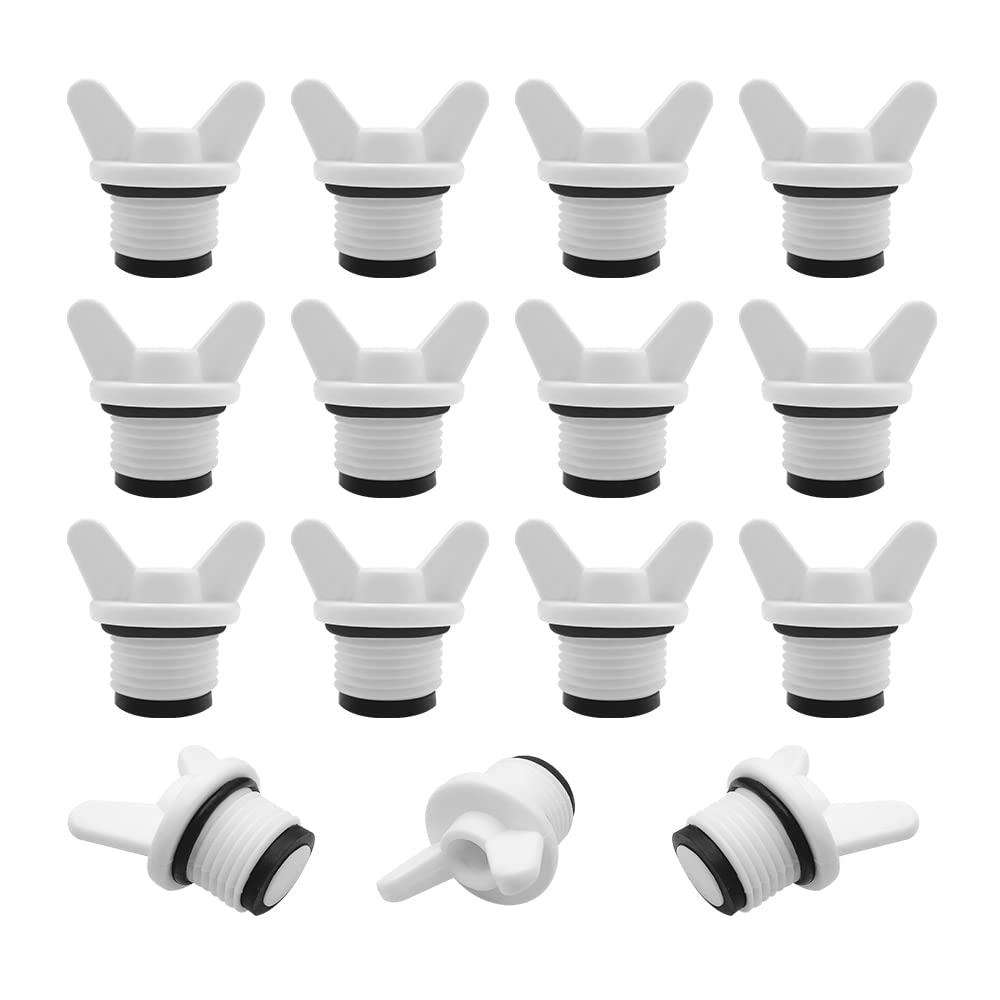 HLIWS BSP 1/2" Plumbing Fittings Cap-15 Pcs Butterfly Handle Hex Male Blanking Plug Tube End Cap,for Washing Machine Dishwasher Taps Tool Plumbing
