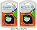 Dymo 10697 Self-Adhesive White Paper Labeling Tape for LetraTag, 2 Blister Packs (4 Refills), Black on White, 2 Count (Pack of 2)