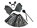 Rush Dance Halloween Black & Silver Spider Fairy- Wings, Wand, Headband & Tutu