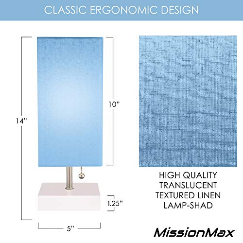 Modern Small Table Lamp w USB Quick Charging Port, Blue, Great LED Lamp, Bedside Lamp, LED Desk Lamp, Bedroom Lamps, Table Light, Nightstand Lamp, Lamps for Bedrooms, 5% Discount for Set of 2