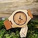BOBO BIRD F29 Women's Casual Wooden Watch Handmade Elk Deer Head Wrist Watch with Soft Brown Leather Strap Great Gifts for Women
