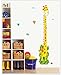 Kappier Cute Giraffe Height Measurement Growth Chart in Inches and Centimeters Removable Wall Decals