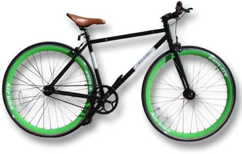 Amazon ピストバイク 固定ギア フリーギアのダブルコグ仕様 ピスト自転車 Crx7001 グリーン Airbike クロスバイク