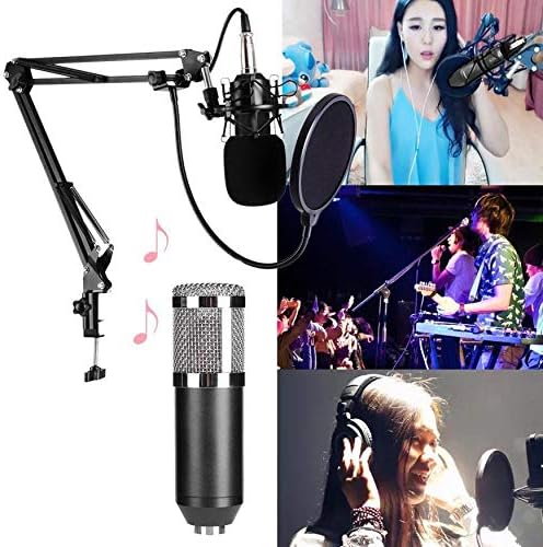 qingtang37 BM800 Dynamic Condenser Microphone Sound Studio Audio Recording Mic with Shock Mount for Broadcasting KTV Singing