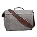Toupons Men's 15.6 inch Laptop Messenger Bag Canvas Shoulder Bag College Schoolbag Satchel (L, Grey)