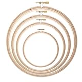 DIY Arts and Crafts Wooden 4 Piece Round Embroidery, Cross Stitch or Quilting Hoop Set - 6 inch, 8 inch, 9 inch and 10 inch