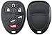 HelloAuto Key Fob for GMC Yukon/Chevy Tahoe Suburban Traverse/Cadillac Escalade 2007-2014 Key Fob Cover (JUST Empty Shell) P/N # 15913427, 20869057, 22756462