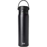 Simple Modern Mesa Sport Water Bottle with Covered Chug Lid | 30oz Cup Holder Friendly Insulated Stainless Steel Bottle for Gym, Sports and Travel | Midnight Black