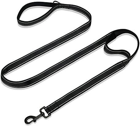 Cropal Dog Training Leash 6ft long with Padded Traffic Handle, Extra Heavy Duty, Double Handle Lead, Traffic Control, Reflective Leash for Medium and Large Dogs