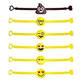 Emoji Rubber Wristband Bracelet Party Supplies Toy for Kids,6 Designs,30 Pack