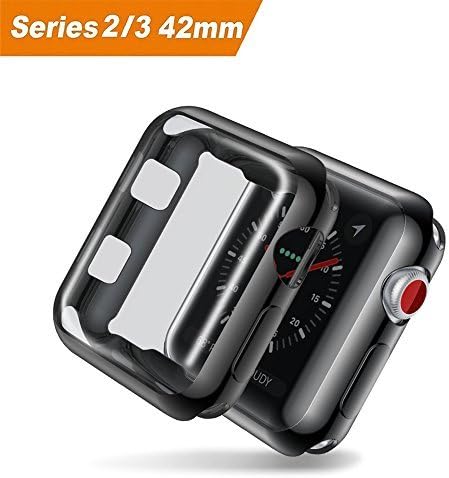 Puersit for Apple Watch Screen Protector, iwatch Screen Case TPU All-around Protective Screen High Defination Clear Ultra-Thin Cover for Apple iwatch 42mm Series 3 and Series 2 (42mm)