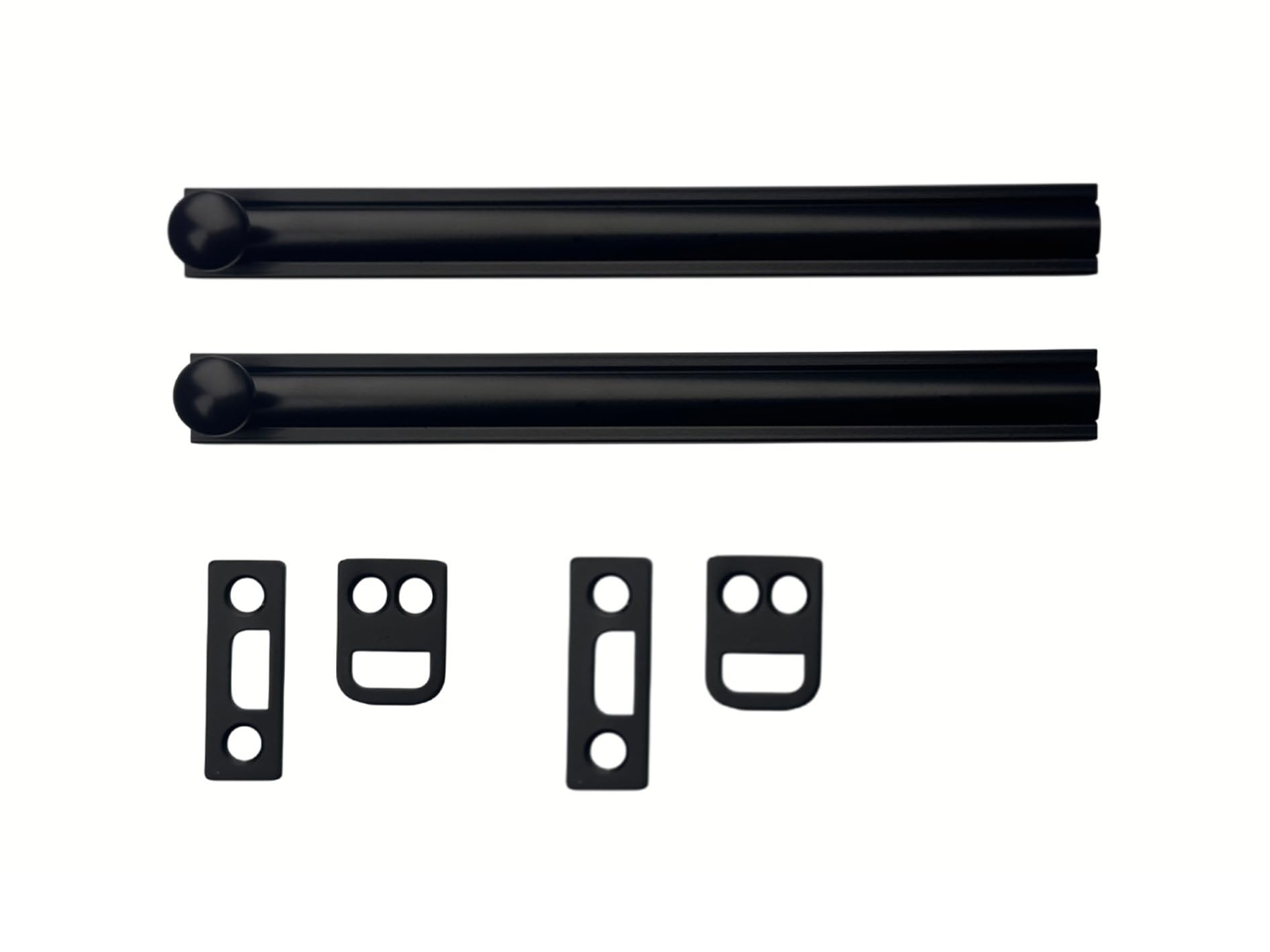 QCAA Solid Brass Surface Bolt 6", Matte Black, 2 Pack, Made in Taiwan