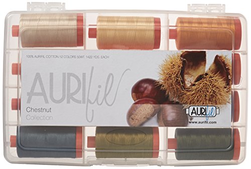 Aurifil Chestnut Collection 50wt 12 Large Spools
