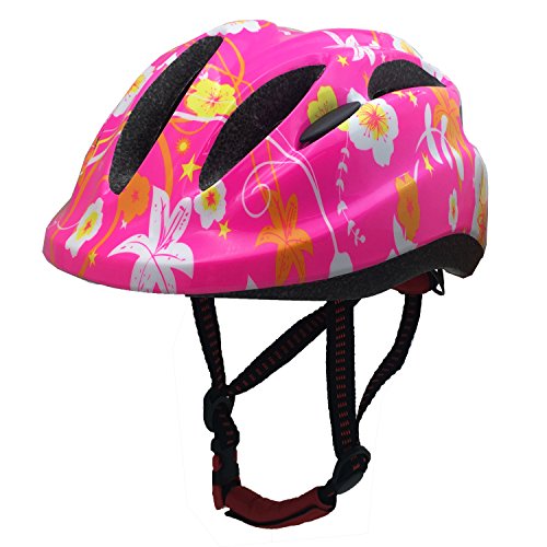 BeBeFun Pink Girl Toddler and Kids Multi-Sport Bike super lightweight Helmet (Bloomy)
