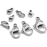 iloveDIYbeads 60pcs Grade A 304 Stainless Steel Lobster Clasps Claw Clasps for Bracelet Necklace Jewelry Making Findings (Mixed 60pcs-M055)