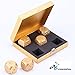A&S Creavention Luxury Aluminum Alloy Solid Metal Craps Dices and Box (Gold )