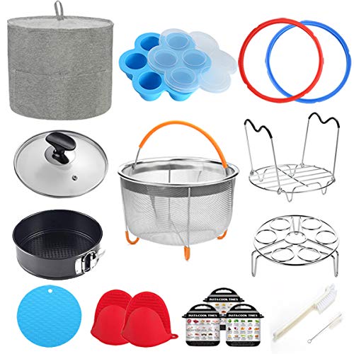 Pressure Cooker Accessories Compatible with Instant Pot 8 Qt - Steamer Basket, Dust Cover, Glass Lid, Silicone Sealing Rings, Egg Bites Mold, Springform Pan, Egg Steamer Rack and More - Thumbnail 7