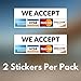 Novosta Credit Card Vinyl Sticker Decal (Landscape) - 2 Pack - We Accept - Visa, MasterCard, Amex and Discover - 8
