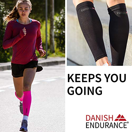 DANISH ENDURANCE Graduated Calf Compression Sleeves (Large, Black) - Thumbnail 7