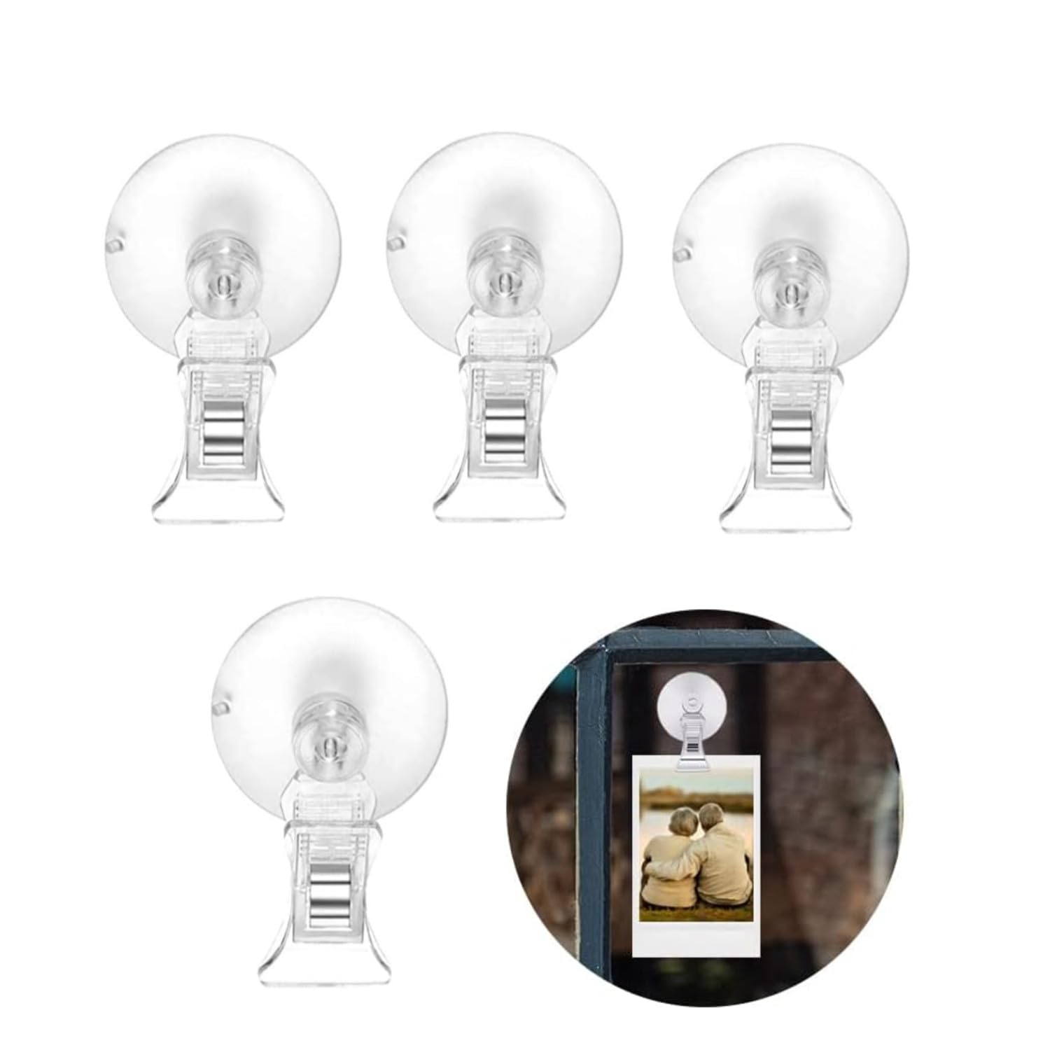 Suction Cup Clips,4 PCS Aquarium Suction Cup Clip Fishes Veggie Seaweed Suction Cup Clamp Feed Holder Clips Clamps Air Line Tube Holder Clips Clear Clamps for Fridge Aquarium Bathroom Kitchen Office