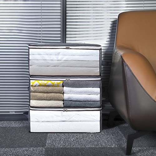 image for MOLOVA Foldable Closet Organizer Clothing Storage Bag Box with Clear W