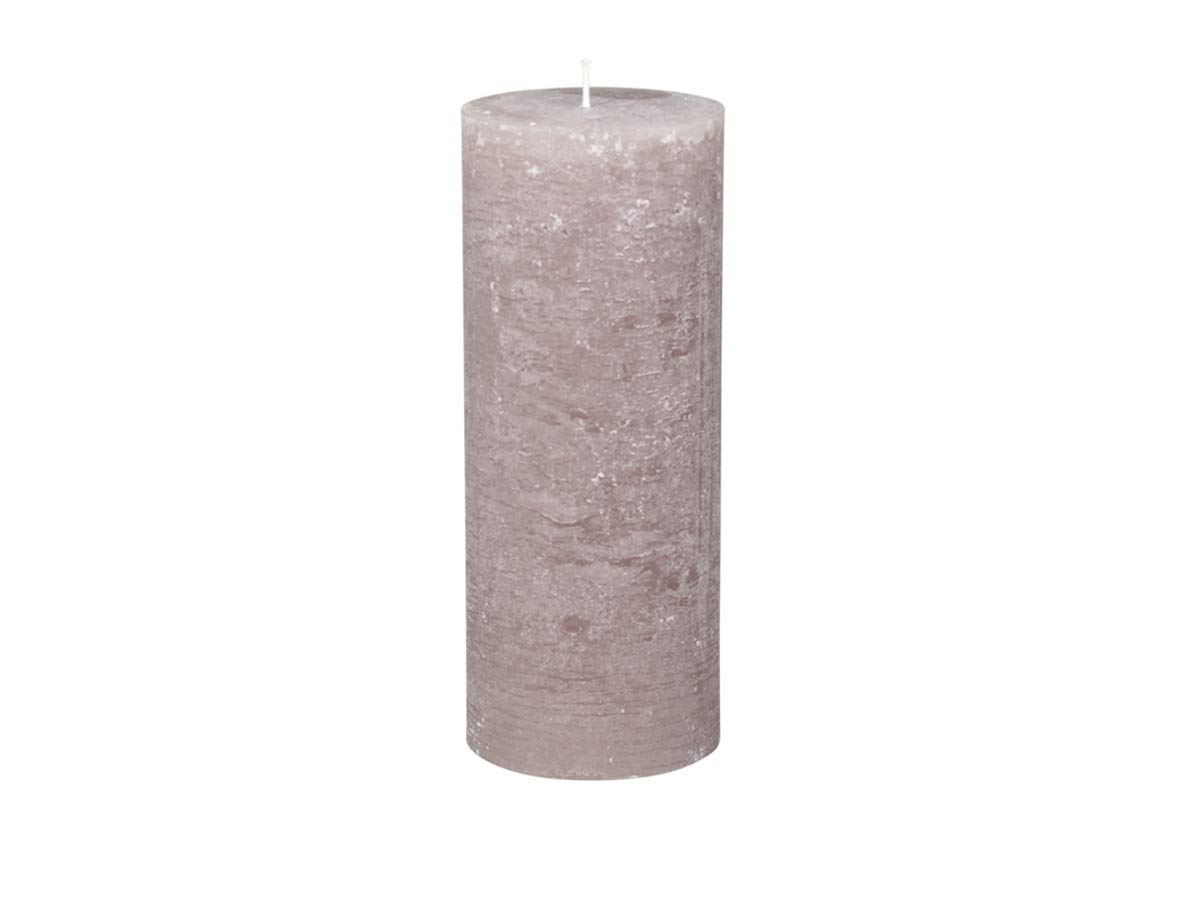 Chic Antique Macon Rustic Pillar Candle in Various Sizes Antique Altar Candle 100% Paraffin Long Burning Time (Taupe, 25 x 10 cm)