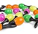 Add Life To The Party! 12 Two Toned Neon and Black Maracas, Colorful Party Favors, Noisemaker Birthday Party Supplies, 4