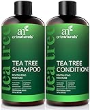 ArtNaturals Tea Tree Shampoo and Conditioner Set - (2 x 16 Fl Oz / 473ml) - Sulfate Free - Therapeutic Grade Tea Tree Essential Oil - Deep Cleansing for Dandruff, Lice, Dry Scalp and Itchy Hair