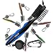 FBJW Golf Club Brush, 2 Sided Bristle Club Groove Cleaner 2 Ft Retractable Zip-line Aluminum Carabiner, Ergonomic Designed Lightweight, Easily Attaches to Golf Bag（Blue）