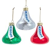Kurt Adler Hershey Kisses Glass Set, Christmas Ornament
