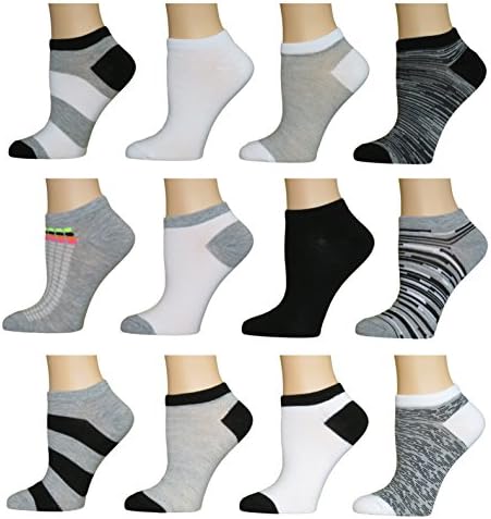AirStep Women's No Show Athletic Socks - 12 Pack,16117-Multi,Sock Size: 9-11 Fits Shoe: 4-10