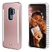FULLOPTO Galaxy S9 Plus Selfie Light up Phone Case with 2 Sides Led Lamps and Dot Shinning Smooth Surface Built-in Double Rechargeable LED Flashlight and Protection for Samsung S9 P (Rose Gold)