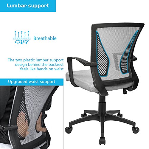 image for Furmax Office Chair Mid Back Swivel Lumbar Support Desk Chair, Compute